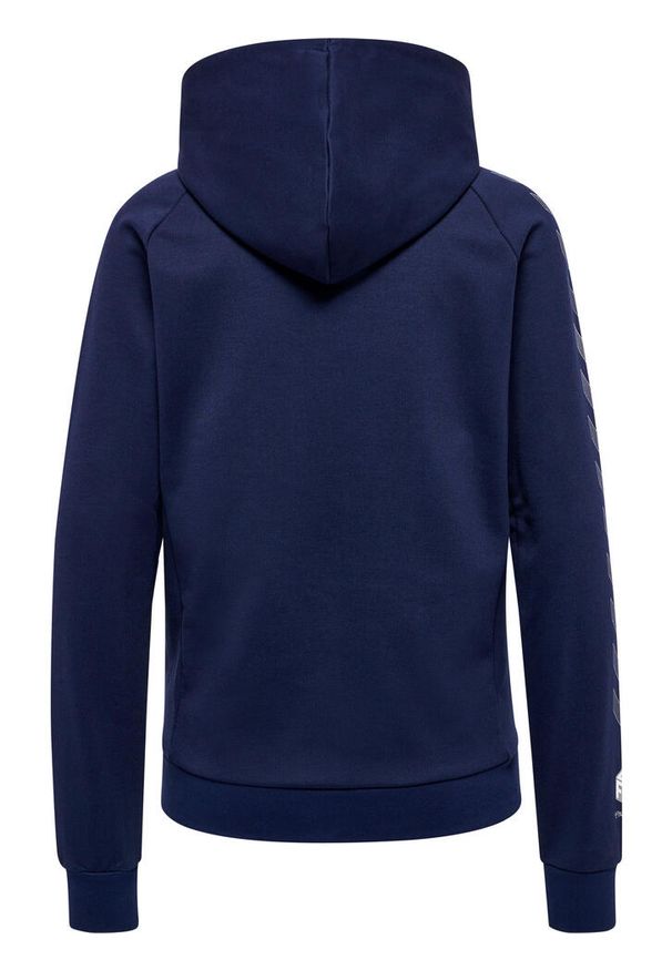 Damska bawełniana bluza z kapturem zapinana na zamek Hummel Move Grid. Typ kołnierza: kaptur. Kolor: niebieski. Materiał: bawełna. Wzór: nadruk, jodełka. Sport: fitness