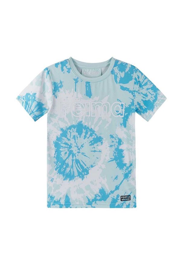 Reima t-shirt dziecięcy Vauhdikas wzorzysty. Okazja: na co dzień. Kolor: niebieski. Materiał: materiał, dzianina. Styl: casual