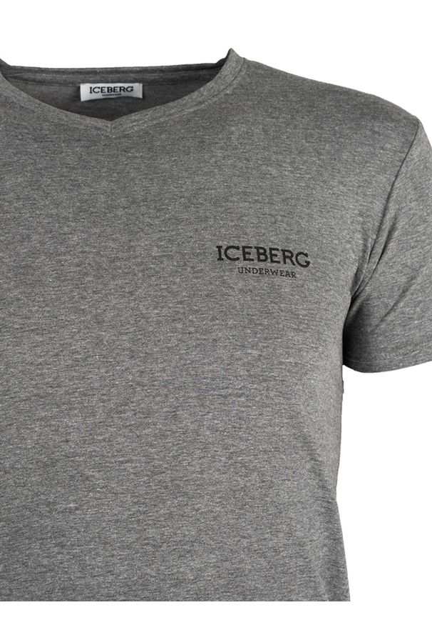 Iceberg T-shirt | ICE1UTS02 | Mężczyzna | Szary. Typ kołnierza: dekolt w kształcie V. Kolor: szary. Materiał: bawełna, elastan. Wzór: nadruk