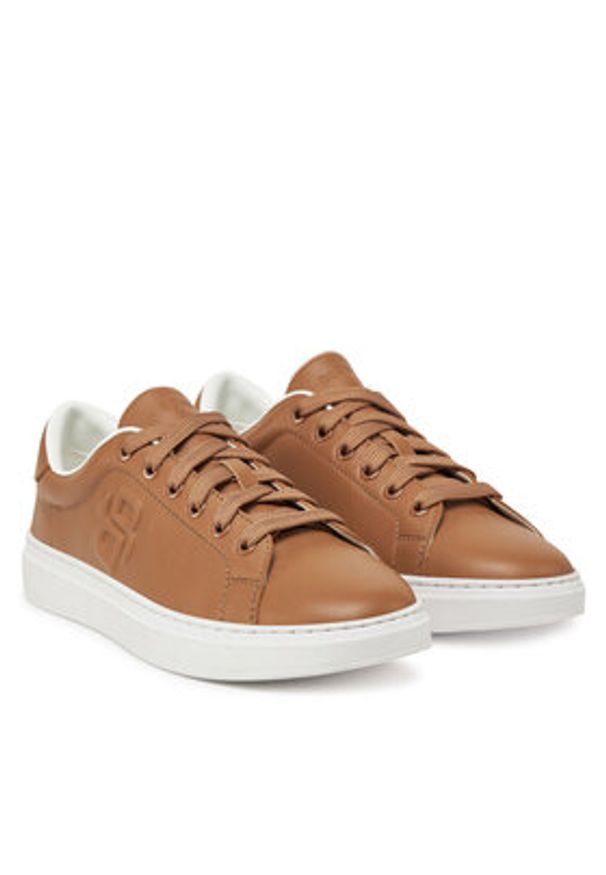 BOSS Sneakersy Kieran 50541649 Brązowy. Kolor: brązowy. Materiał: skóra