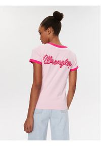 Wrangler T-Shirt Ringer 112346206 Różowy Slim Fit. Kolor: różowy. Materiał: bawełna #5