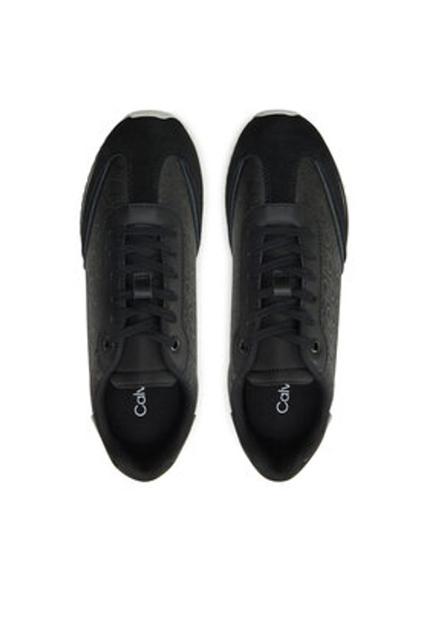 Calvin Klein Sneakersy Runner Lace Up - Mono Mix HW0HW02294 Czarny. Kolor: czarny. Materiał: skóra