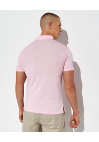 Ralph Lauren - RALPH LAUREN - Różowa koszulka polo Slim Fit. Typ kołnierza: polo. Kolor: różowy, wielokolorowy, fioletowy. Materiał: tkanina, bawełna, dzianina, mesh. Długość rękawa: krótki rękaw. Wzór: haft, ze splotem #5