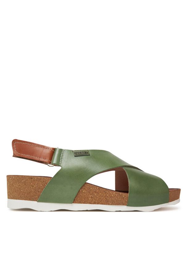 Pikolinos Sandały W9E-0912 Zielony. Kolor: zielony. Materiał: skóra