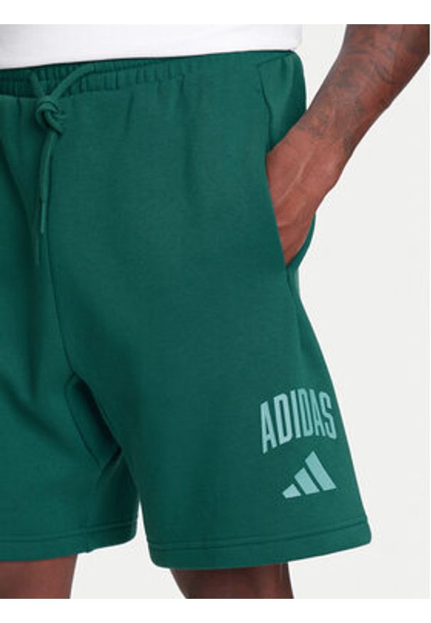 Adidas - adidas Szorty sportowe Collegiate JM1727 Zielony Regular Fit. Kolor: zielony. Materiał: bawełna. Styl: sportowy