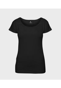 MegaKoszulki - Damska koszulka oversize (bez nadruku, gładka) - czarna. Kolor: czarny. Materiał: bawełna. Wzór: gładki