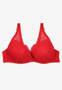 Renee - Czerwony Biustonosz z Efektem Push Up Quinata. Kolor: czerwony. Rodzaj stanika: push-up