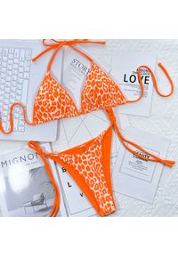 Intica - Bikini trójkątne wiązane odporne na chlor i sól Wybke. Kolor: pomarańczowy. Materiał: materiał