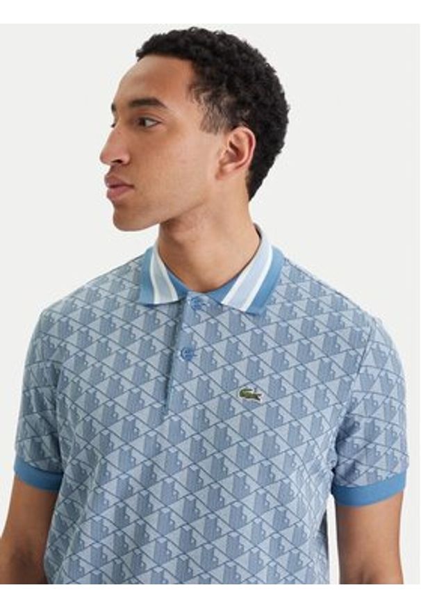 Lacoste Polo DH1417 Zielony Classic Fit. Typ kołnierza: polo. Kolor: zielony. Materiał: syntetyk, bawełna