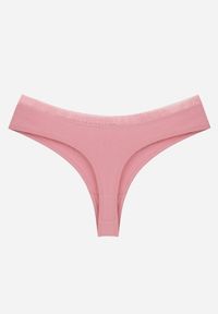 Renee - Różowe Majtki Typu Stringi z Bawełną i Koronką Zeliche. Kolor: różowy. Materiał: bawełna, koronka. Wzór: koronka #2