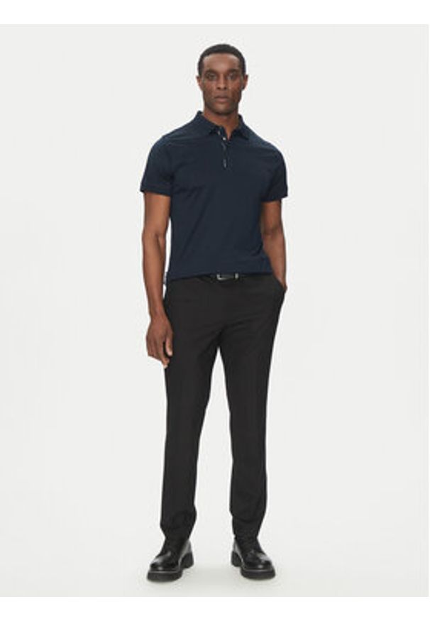Karl Lagerfeld - KARL LAGERFELD Polo 745007 552200 Granatowy Regular Fit. Typ kołnierza: polo. Kolor: niebieski. Materiał: bawełna