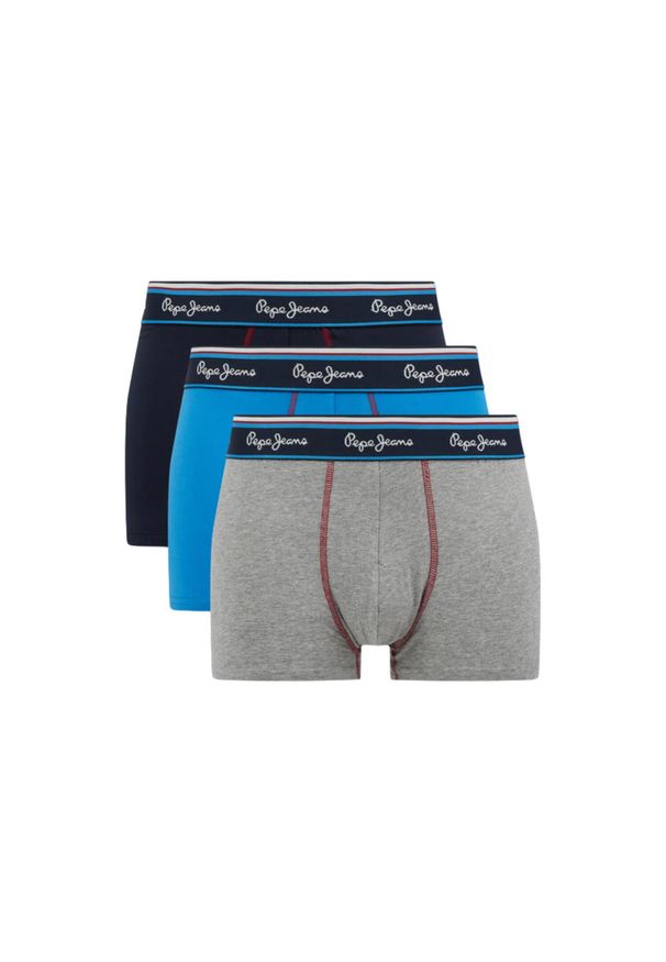 Bokserki męskie Pepe Jeans Short Trunk 3-pack. Kolor: wielokolorowy. Materiał: bawełna, elastan