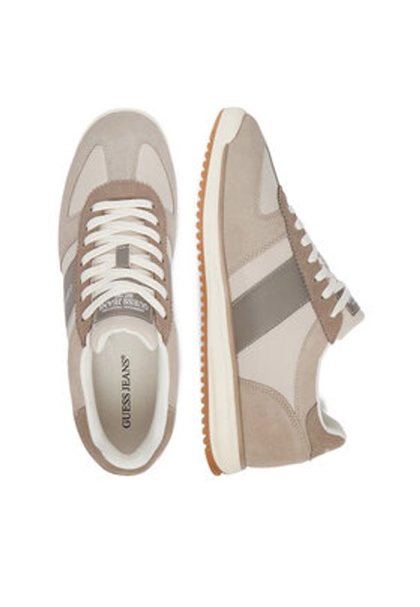 Guess Jeans Sneakersy EO-DELAND-01 WE Szary. Kolor: szary. Materiał: skóra, zamsz