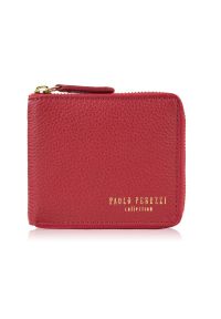 PAOLO PERUZZI - Portfel damski skórzany mały czerwony w orientacji poziomej z RFID Paolo Peruzzi KV-04-RD. Kolor: czerwony. Materiał: skóra #1