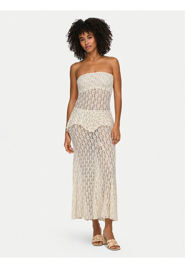 only - ONLY Spódnica maxi Aya 15375833 Brązowy ciemny Regular Fit. Kolor: brązowy. Materiał: syntetyk