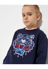 Kenzo kids - KENZO KIDS - Granatowa bluza z tygrysem 5-14 lat. Kolor: niebieski. Materiał: bawełna. Długość rękawa: długi rękaw. Długość: długie. Wzór: napisy, haft, kolorowy. Sezon: lato. Styl: klasyczny #6