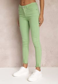 Renee - Jasnozielone Spodnie Skinny Tenyrea. Kolor: zielony. Materiał: jeans. Długość: długie. Wzór: aplikacja. Styl: klasyczny #3