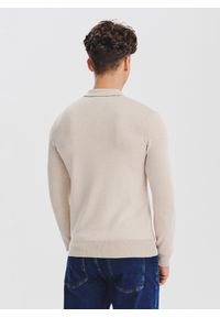 Pako Lorente - Sweter polo w kolorze beżowym. Okazja: na co dzień. Typ kołnierza: polo. Kolor: beżowy. Materiał: poliamid, wiskoza. Sezon: jesień. Styl: casual #3