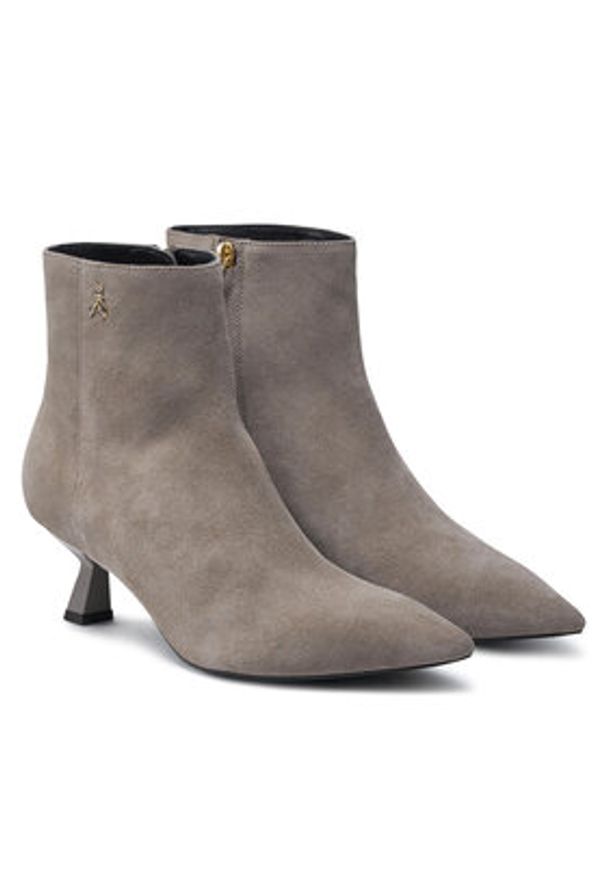 Patrizia Pepe Botki 8Y0093/L033-S690 Szary. Kolor: szary. Materiał: skóra, zamsz