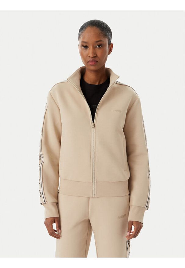 Guess Bluza V2YQ16 KB3P2 Beżowy Regular Fit. Kolor: beżowy. Materiał: syntetyk, bawełna