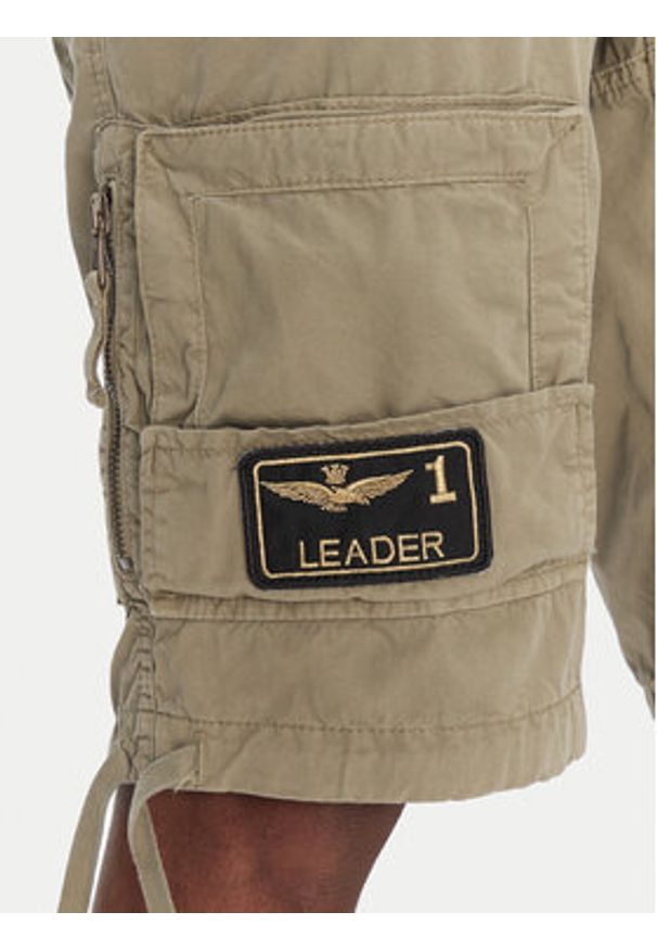 Aeronautica Militare Szorty materiałowe 251BE041CT1122 Khaki Regular Fit. Kolor: brązowy. Materiał: bawełna