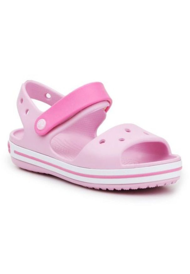 Sandały Crocs Crocband Sandal Kids 12856-6GD różowe. Zapięcie: rzepy. Kolor: różowy. Materiał: materiał, syntetyk
