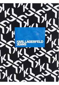 Karl Lagerfeld Jeans - KARL LAGERFELD T-Shirt Klj Monogram Aop Sslv Tee 236D1752 Czarny Regular Fit. Typ kołnierza: dekolt w karo. Kolor: czarny. Materiał: bawełna #5