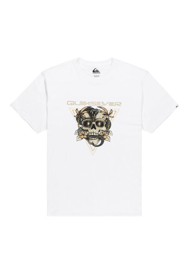 Quiksilver T-Shirt Core Skull EQYZT08176 Biały Regular Fit. Kolor: biały. Materiał: bawełna