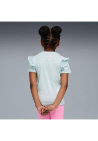 Koszulka dla dzieci Puma X Hello Kitty Friends Ruffle Tee. Kolor: biały. Materiał: bawełna, materiał. Wzór: motyw z bajki #2