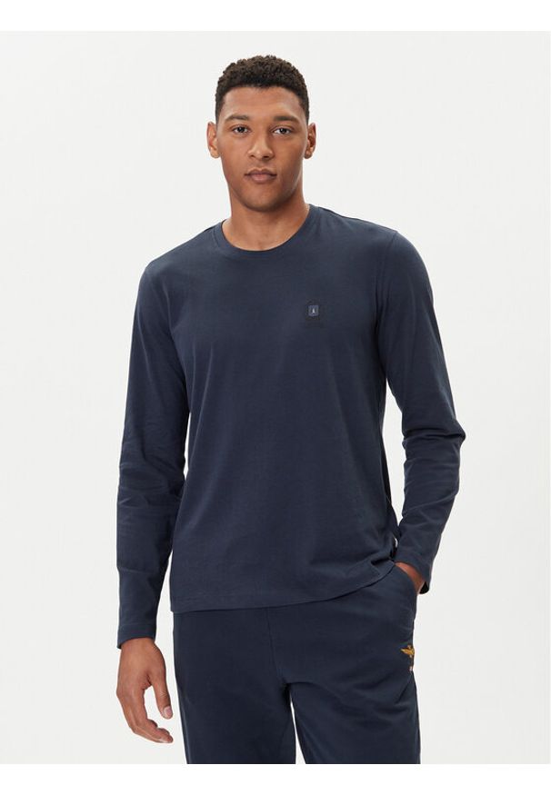 Aeronautica Militare Longsleeve 252TS2468UJ00703 Granatowy Regular Fit. Kolor: niebieski. Materiał: bawełna. Długość rękawa: długi rękaw