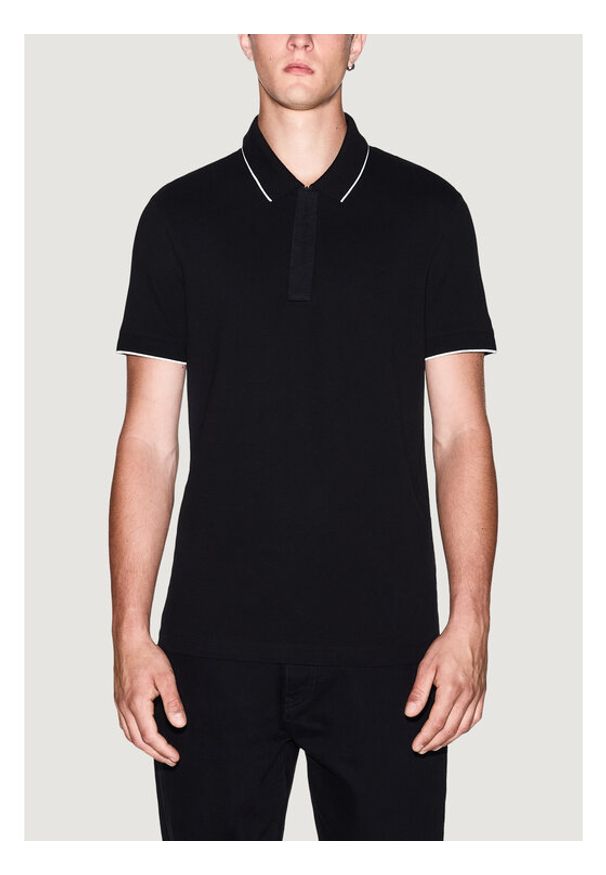 Armani Exchange Polo XM001285 AF10366 UC001 Czarny Slim Fit. Typ kołnierza: polo. Kolor: czarny. Materiał: bawełna
