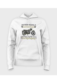 MegaKoszulki - Bluza damska z kapturem Mama z motocyklem. Typ kołnierza: kaptur #1