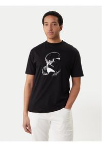 Karl Lagerfeld - KARL LAGERFELD T-Shirt 755146 562224 Czarny Loose Fit. Typ kołnierza: dekolt w karo. Kolor: czarny. Materiał: bawełna #1