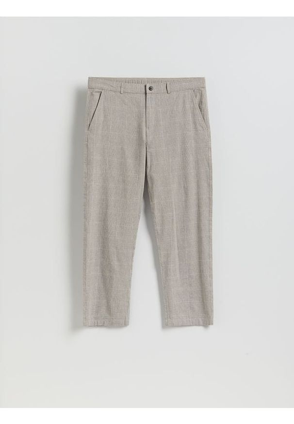 Reserved - Spodnie jogger z lnem - wielobarwny. Materiał: len