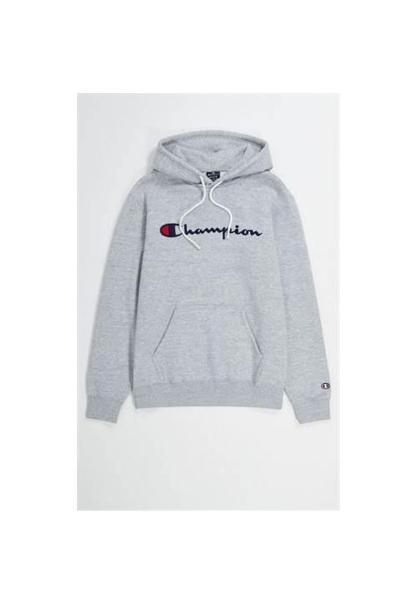 Bluzy sportowa męska Champion Big Logo Print. Typ kołnierza: kaptur. Kolor: szary. Wzór: nadruk
