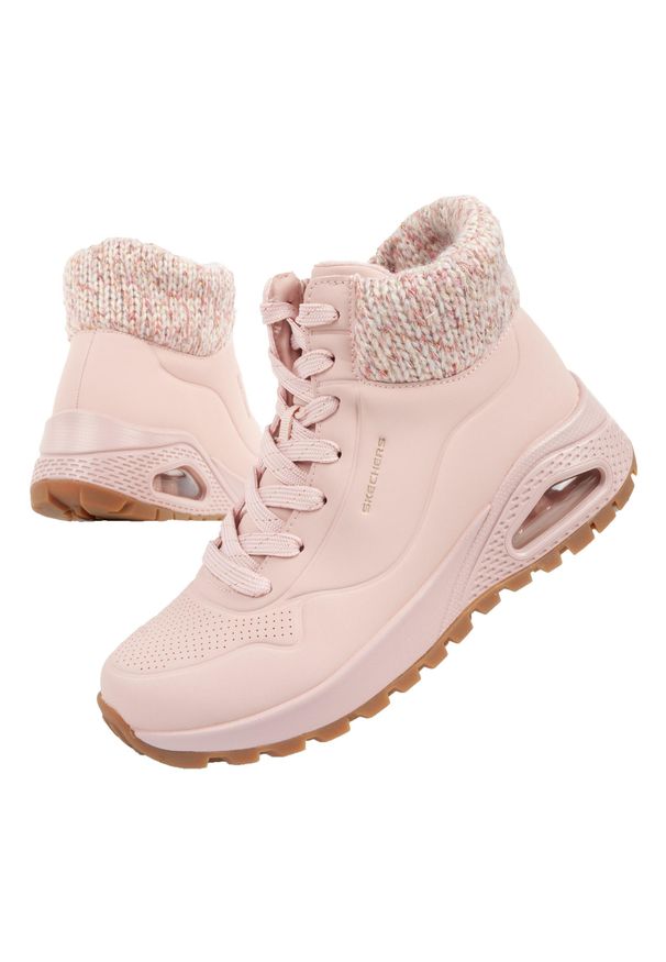 skechers - Buty damskie Skechers Uno Rugged. Kolor: różowy. Materiał: skóra, syntetyk. Szerokość cholewki: normalna. Wzór: gładki