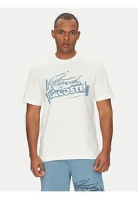Lacoste T-Shirt TH0284 Écru Classic Fit. Materiał: bawełna