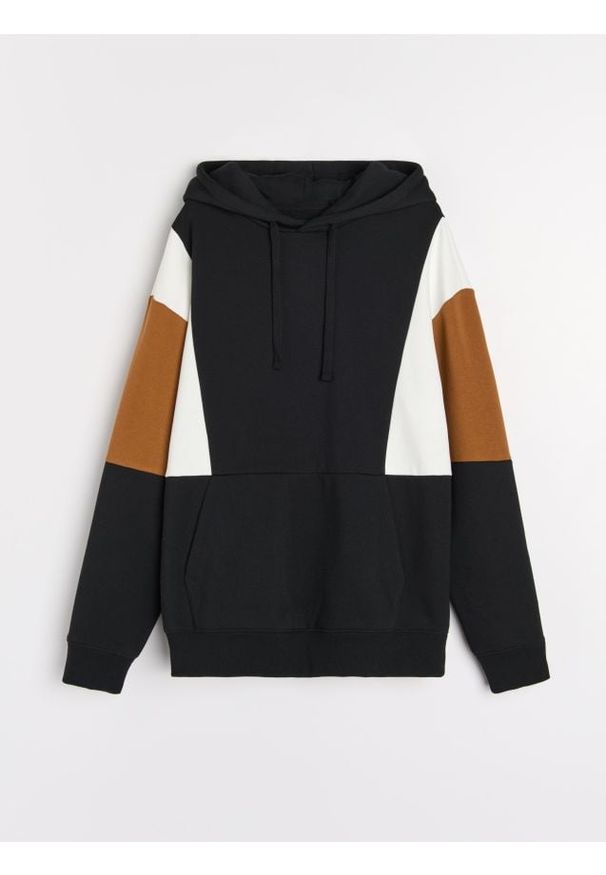 Sinsay - Bluza z kapturem - czarny. Typ kołnierza: kaptur. Kolor: czarny