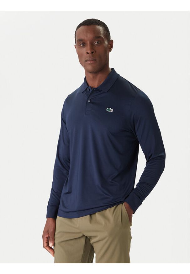 Lacoste Polo DH2615 Granatowy Regular Fit. Typ kołnierza: polo. Kolor: niebieski. Materiał: syntetyk