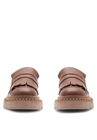 Badura Loafersy SINES-23FW110-V Brązowy. Kolor: brązowy. Materiał: skóra #8