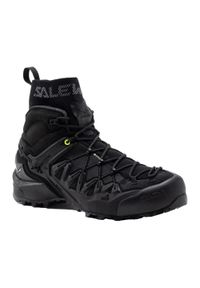 Buty trekkingowe męskie Salewa MS Wildfire Edge Mid Gtx. Wysokość cholewki: za kostkę. Zapięcie: sznurówki. Kolor: czarny. Materiał: materiał, syntetyk. Szerokość cholewki: normalna