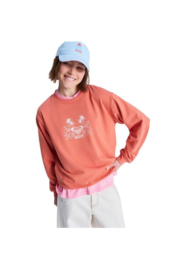 Roxy - Bluza dla Kobiety SURF STOKED TERRY VINT Różowy. Kolor: różowy. Materiał: poliester, bawełna, tkanina