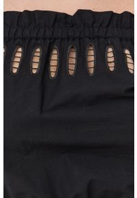 Liu Jo sukienka bawełniana kolor czarny mini rozkloszowana. Typ kołnierza: dekolt hiszpanka. Kolor: czarny. Materiał: bawełna. Długość rękawa: krótki rękaw. Typ sukienki: rozkloszowane. Długość: mini #5
