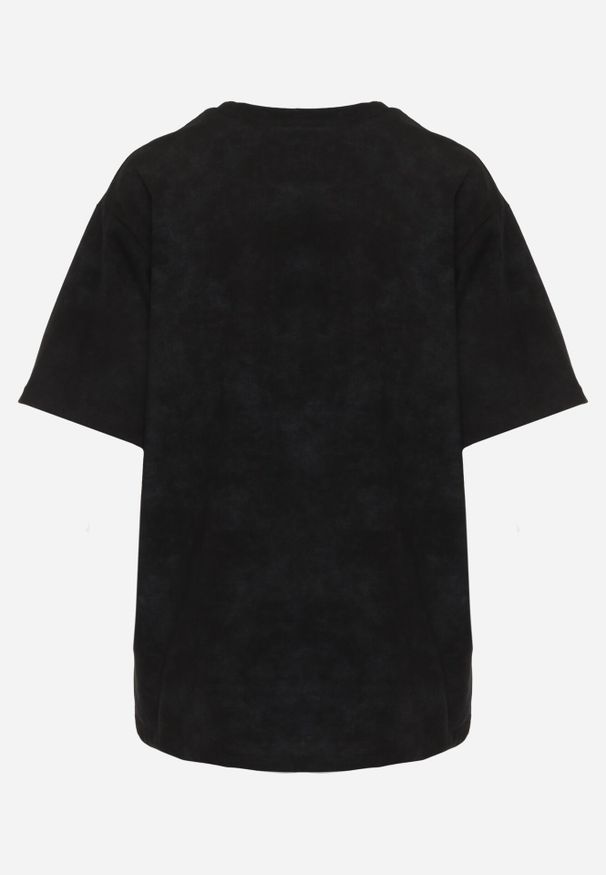 Born2be - Czarny T-shirt z Bawełny o Kroju Oversize z Napisem Orinvyra. Okazja: na co dzień, do pracy, na spotkanie biznesowe. Kolor: czarny. Materiał: bawełna. Wzór: napisy. Styl: casual, biznesowy, elegancki