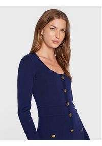 Luisa Spagnoli Sukienka dzianinowa Monolite 0576603 Niebieski Regular Fit. Kolor: niebieski. Materiał: wełna #2