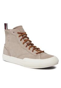 TOMMY HILFIGER - Tommy Hilfiger Sneakersy Th Hi Vulc FM0FM04928 Beżowy. Kolor: beżowy #6