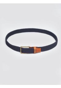 Big-Star - Pasek męski pleciony ze skórzanymi wstawkami granatowy Abris 403. Kolor: niebieski. Materiał: skóra. Styl: casual, elegancki #3
