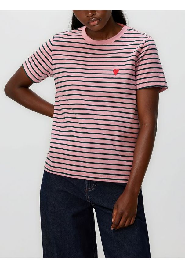 Reserved - T-shirt z sercem - wielobarwny. Materiał: bawełna