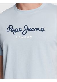 Pepe Jeans T-Shirt Eggo PM508208 Niebieski Regular Fit. Kolor: niebieski. Materiał: bawełna