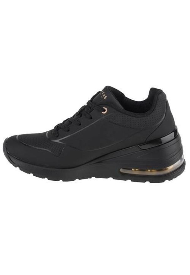 skechers - Buty sportowe Sneakersy damskie, Skechers Million Air-Elevated Air. Zapięcie: sznurówki. Kolor: czarny. Materiał: guma, syntetyk, materiał. Szerokość cholewki: normalna. Sport: turystyka piesza